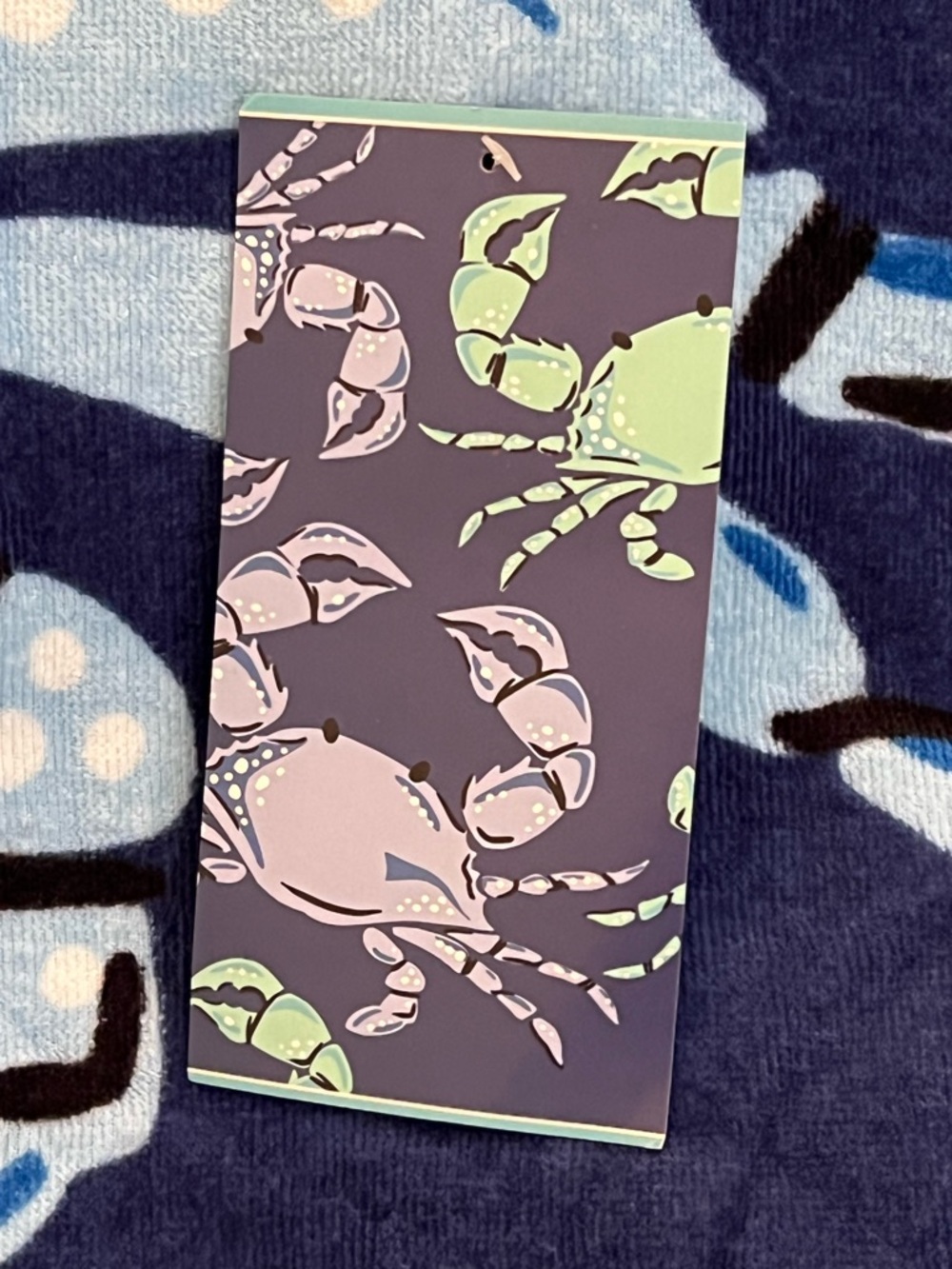 Outdoor Oasis Blue and Turquoise Crab Beach Towel